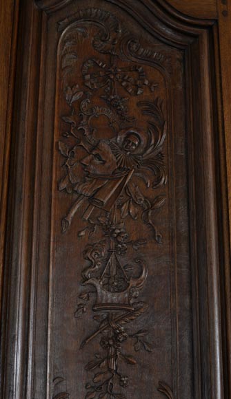 Double door in carved oak in Napoleon III style-2