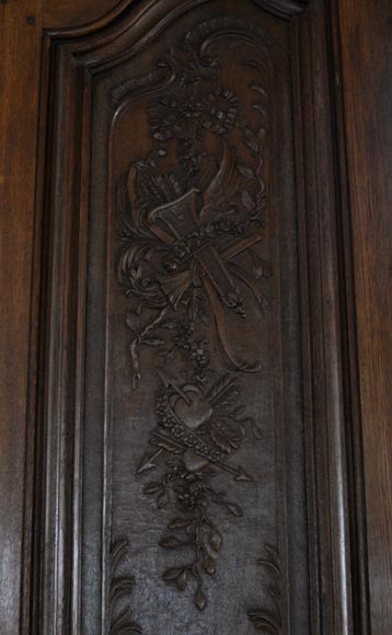 Double door in carved oak in Napoleon III style-3