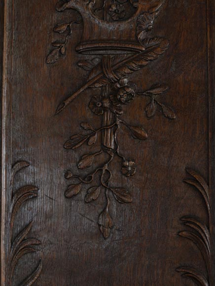 Double door in carved oak in Napoleon III style-4