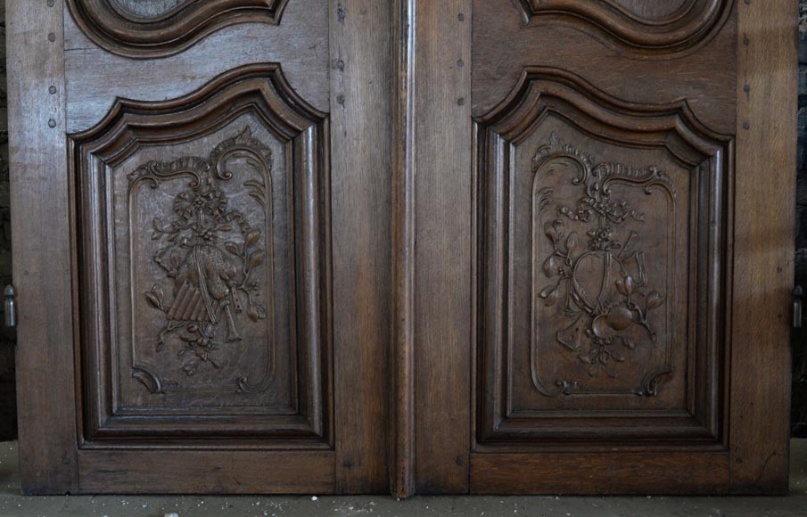 Double door in carved oak in Napoleon III style-7