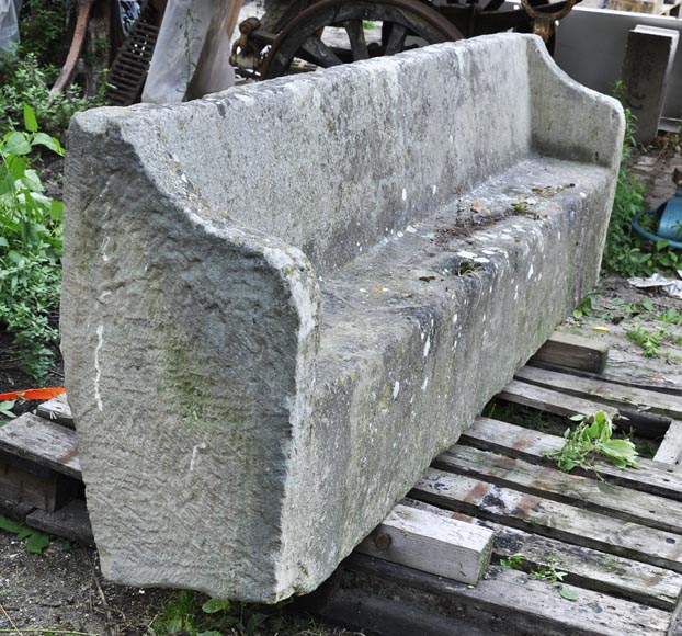 Antique stone garden bench-3