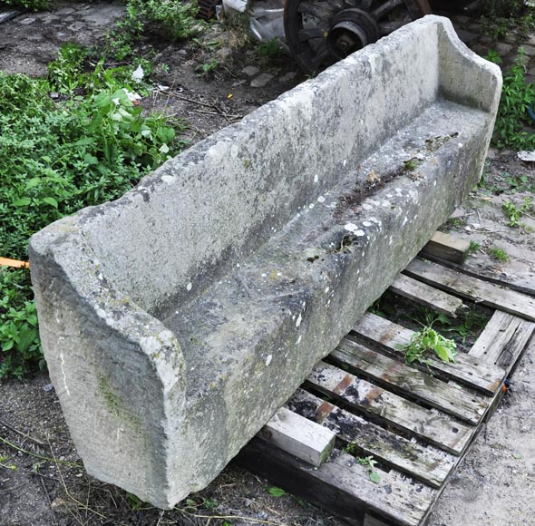 Antique stone garden bench-5