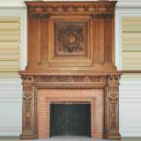 Oak mantel and over mantel from the 19th century - Reference 1198&nbsp;Width&nbsp;8' 8'' &nbsp;Height&nbsp;12' 2'' ½