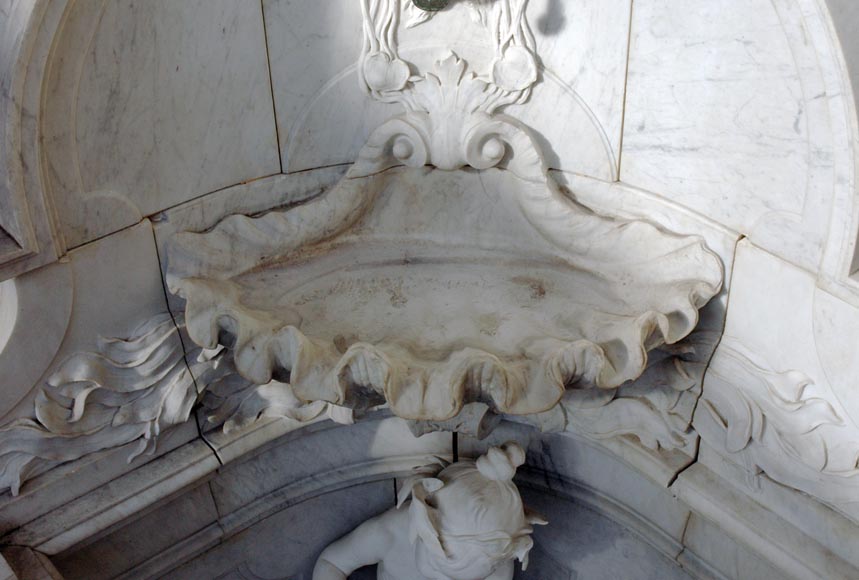 Monumental Garden Fountain in Carrara marble and Statuary marble attributed to Rudolf Weyr, Vienna, late 19th century