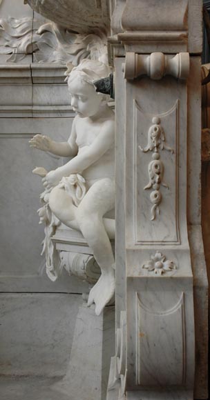 Monumental Garden Fountain in Carrara marble and Statuary marble attributed to Rudolf Weyr, Vienna, late 19th century-4