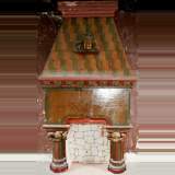 Painted stone mantel with pittoresque characters - Reference 1203&nbsp;Width&nbsp;5' 2'' ¼&nbsp;Height&nbsp;9' 10'' ⅛