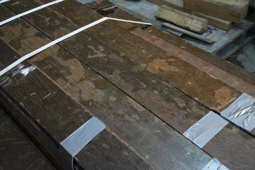 Lot of about 28 m2 of linear oak parquet flooring-6