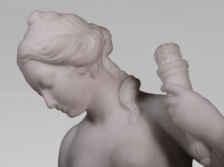 Etienne Maurice FALCONET (from) - Venus removing Cupid's quiver, in Carrara marble-3