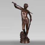 Antonin MERCIÉ (1845-1916) - DAVID and GOLIATH in bronze with brown patina