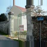 Wrought iron entrance gate with stone posts - Reference 1210&nbsp;Width&nbsp;14' 5'' ¼&nbsp;Height&nbsp;12' 5'' ⅝