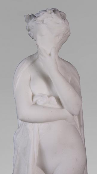 Albert CARRIER-BELLEUSE (1824-1887) - Young woman in statuary marble-2