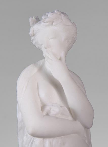 Albert CARRIER-BELLEUSE (1824-1887) - Young woman in statuary marble-3