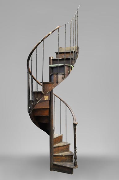 Rare Oak spiral staircase, 19th century-0
