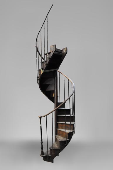Rare Oak spiral staircase, 19th century-1