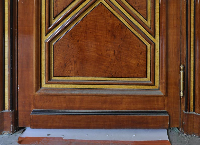 Pair of late 20th century Art Deco style wood trompe l'oeil doors -3