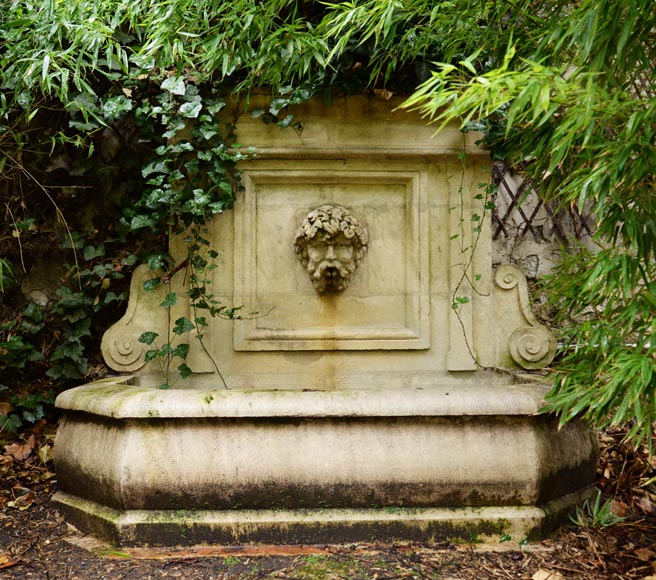 Composite stone wall fountain, late 20th century-0