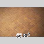 Lot of 55 m2 of square oak parquet flooring