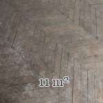 Batch of 11 m² of antique Point de Hongrie oak parquet flooring