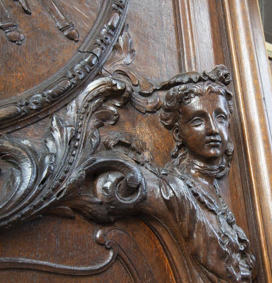 Set of carved oak panelling from the end of the 19th century-5