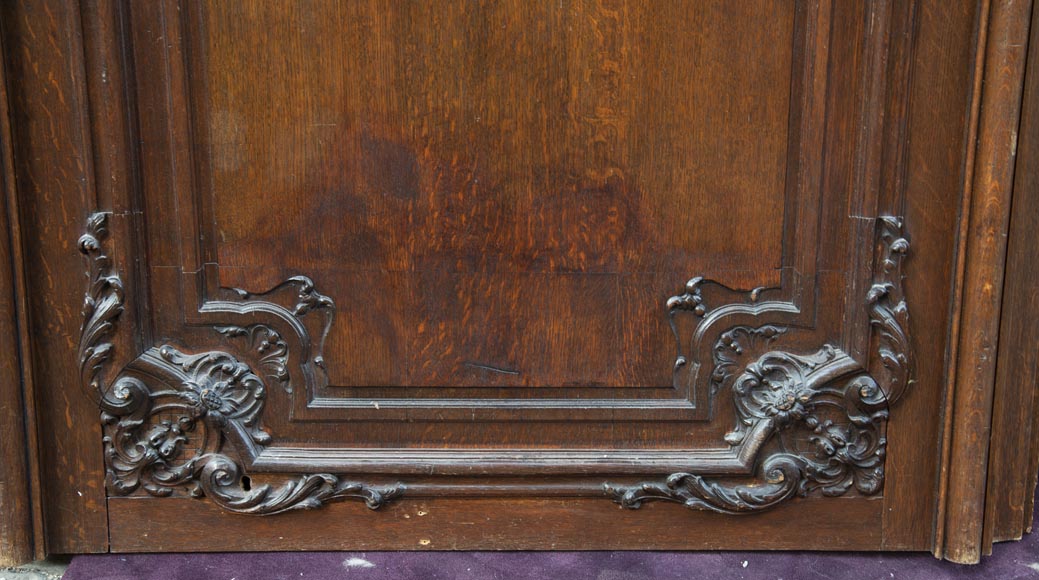 Set of carved oak panelling from the end of the 19th century-7
