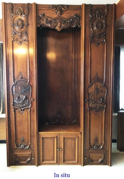 Set of carved oak panelling from the end of the 19th century-18