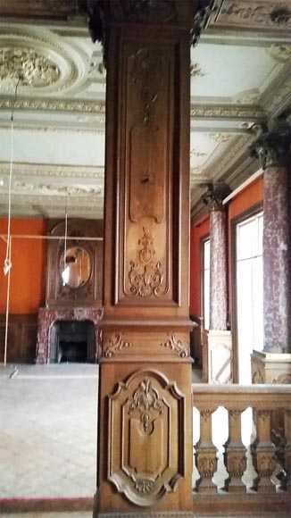 Important carved oak panelling from the 19th century-0