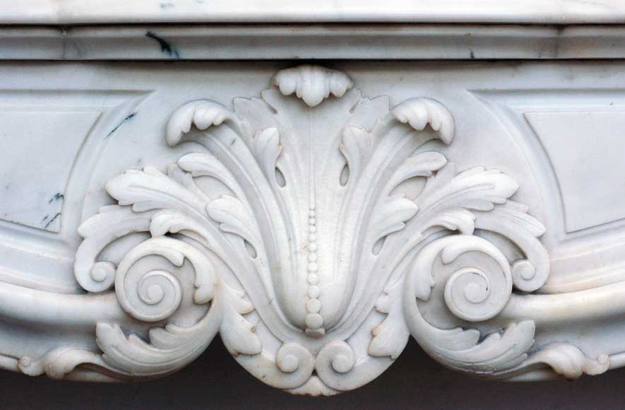 Louis XV style mantel white marble with console jambs-1