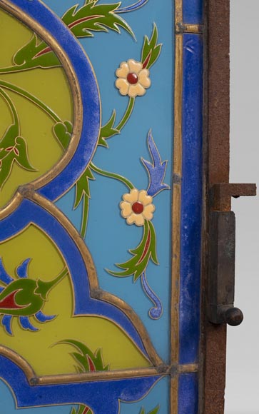IMBERTON - Pair of stained glass windows with Hispano-Moorish decoration-5