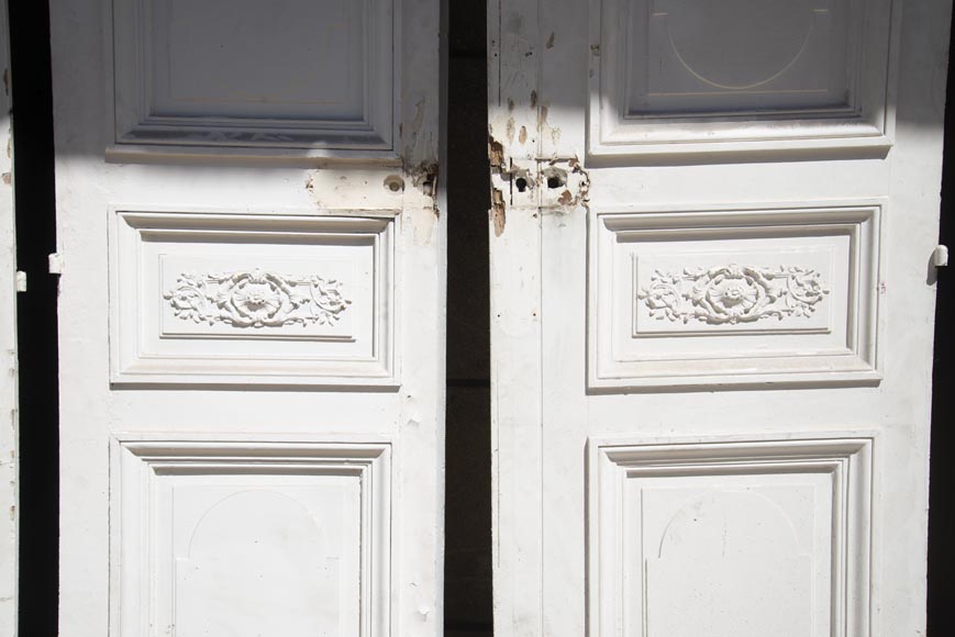 Set of eight Napoleon III style double doors in painted oak-10