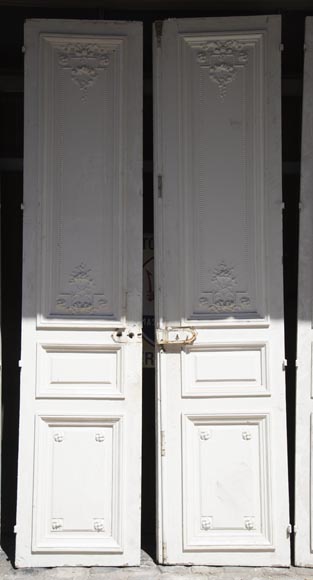 Set of eight Napoleon III style double doors in painted oak-12