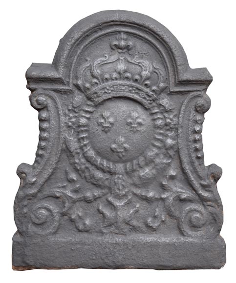 Louis XV period fireback with the coat of arms of France-0