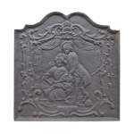 Cast iron fireback with a noble couple, 20th century