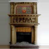 Neo-Gothic stone chimney piece with magnificent high relief panel - Reference 1239&nbsp;Width&nbsp;7' 1'' ⅞&nbsp;Height&nbsp;10' '' ⅞