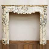 Louis XV style marble mantel  - Reference 1241&nbsp;Width&nbsp;4' '' ⅜&nbsp;Height&nbsp;3' 6'' ⅛