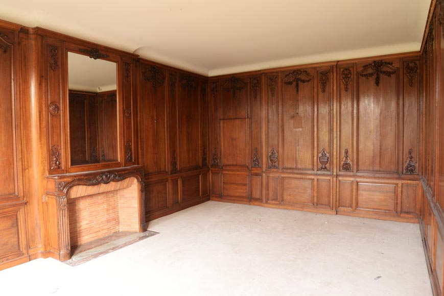 Carved oak woodwork transition style, end of the 19th century-0