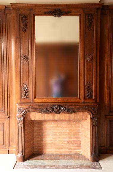 Carved oak woodwork transition style, end of the 19th century-1
