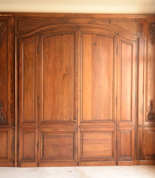 Carved oak woodwork transition style, end of the 19th century-16