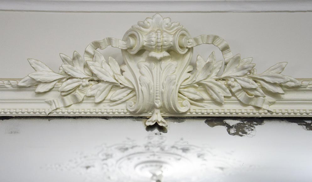 Antique Louis XVI style trumeau carved with laurel branches-1