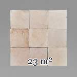 Lot of 23 m² of Chassagne pink stone square tiles