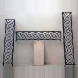 Three 18th century iron window guards with guilloche décor - Reference 1248&nbsp;Width&nbsp;5' 10'' ½&nbsp;Height&nbsp;1' 1'' 