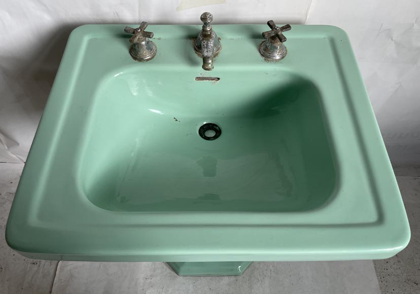 Earthenware washbasin on column, Standard, 50's-3