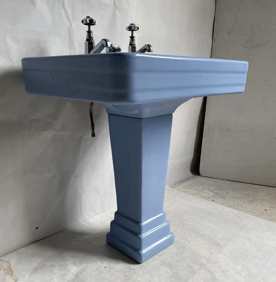 Earthenware washbasin on column, 50's-5