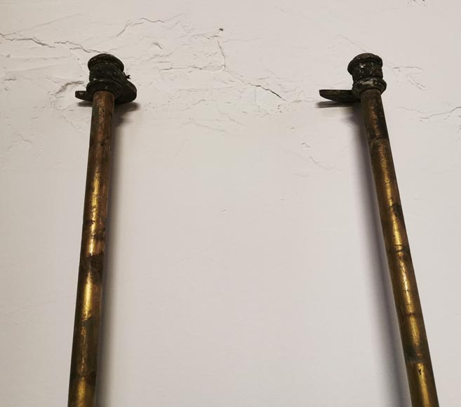 Pair of bronze cremone bolts signed 