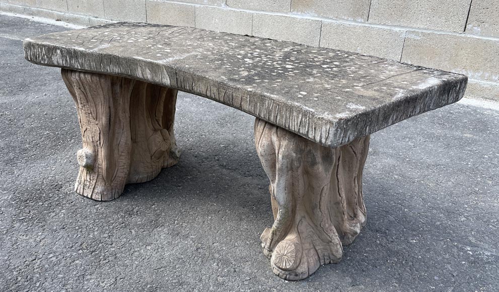 Concrete Rustic style garden furniture imitating trees, middle of the 19th century-6