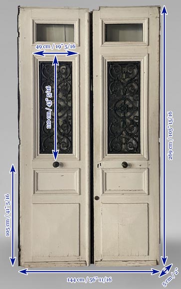 Important double front door, 19th century-9