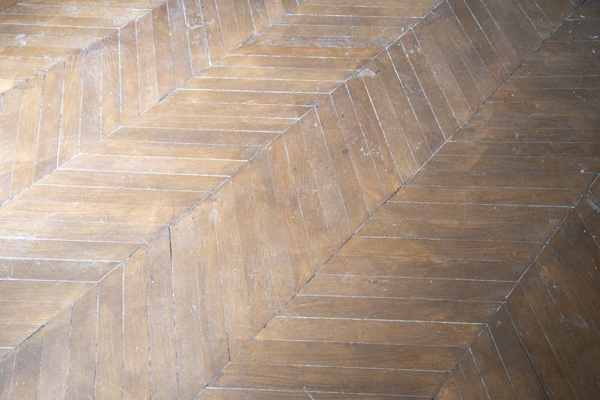 Lot of 22 m² of antique Point de Hongrie oak parquet flooring-1