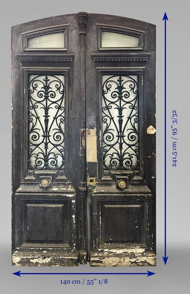 Importante double front door, 19th century-5