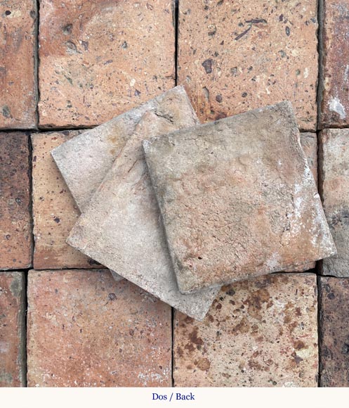 Set of 5,5 m² of terracotta floor tiles in square shape-2