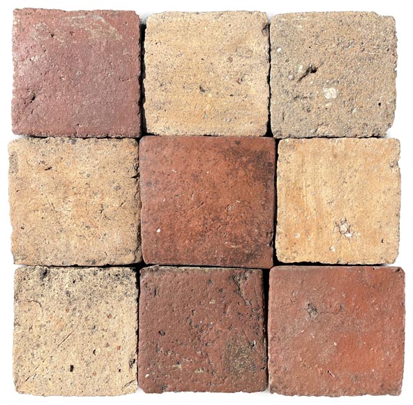 Batch of around 8,5 m² of terracotta floor tiles in square shape-0