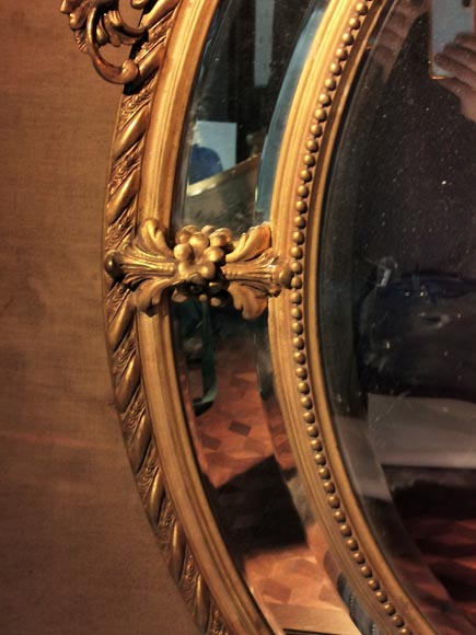 Pareclose mirror in gilt stucco and wood Napoleon III-6